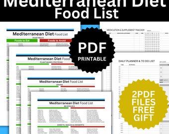 Mediterranean Diet Food List: Tracker & Planner (PDF Download)