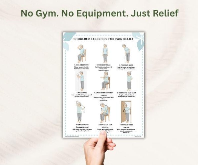 Shoulder Pain Relief Exercises: Stiff Neck, Frozen Shoulder (Printable PDF)