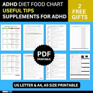 ADHD Diet Food Chart: Meal Plan, Supplements & Journal (PDF Download)