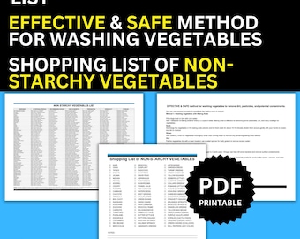 Non-Starchy Vegetables List: Diet & Shopping Guide (Digital Download)