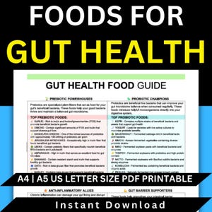 The Ultimate Gut Health Food Guide, Heal Your Gut Naturally, Foods for Digestion, Inflammation, IBS, Bloating