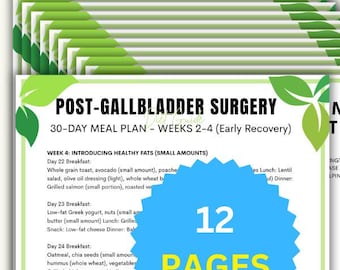 Cholecystectomy Diet Guide | 30-Day Meal Plan (PDF)