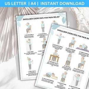 Shoulder Pain Relief Exercises: Stiff Neck, Frozen Shoulder (Printable PDF)
