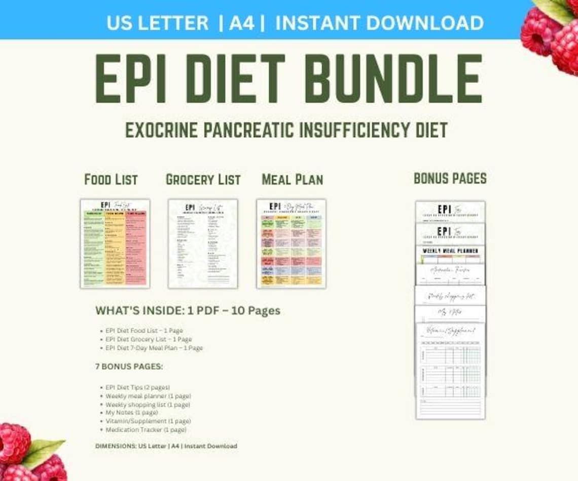 EPI Diet Sheet, Epi Food List, Exocrine Pancreatic Insufficiency Pdf ...