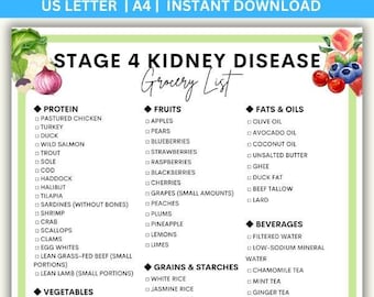 Stage 4 Kidney Disease Grocery List: Renal Diet Shopping Guide (Printable)