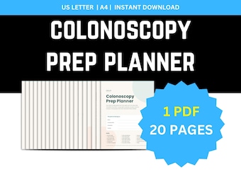 Printable Colonoscopy Prep Planner, Bowel Prep Guide & Checklist, Low Fiber Diet Tracker, Medical Appointment Journal PDF