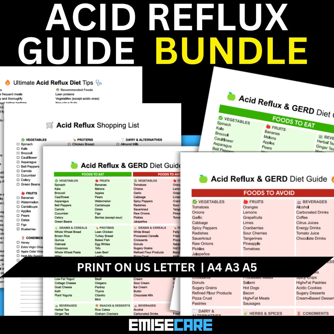Gerd Helpful Tips Acid Reflux GERD Diet Guide Bundle: Food List & Tips (digital Download ...