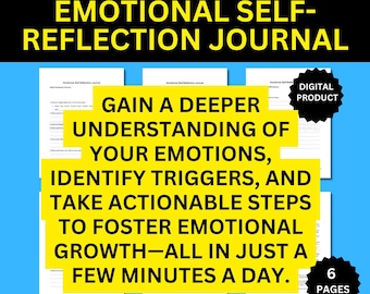 Emotional Self-Reflection Journal: Therapy Tool, Mental Health (PDF)