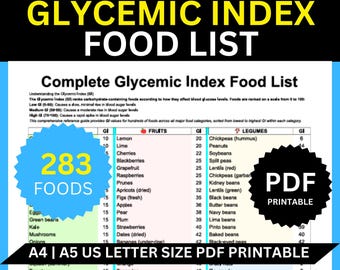 Glycemic Index Food Guide: Printable Diabetic-Friendly Chart (PDF)