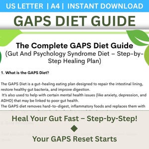 GAPS Diet Guide Printable: Gut Healing Meal Plan & Tracker (PDF Download)