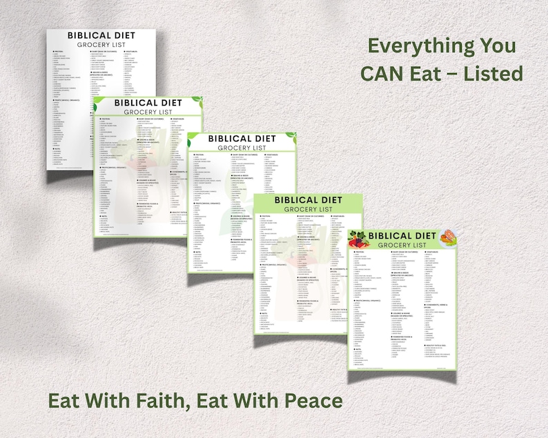 Biblical Grocery List Printable Christian Clean Eating Guide (PDF