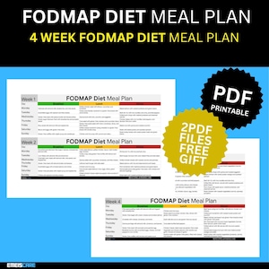 FODMAP Diet Fodmap Diet 4 Week Meal Plan, Low Fodmap Diet Food List, IBS Diet, IBS Meal Plan, Fodmap Foods Meals, Health Meal Plan Diet