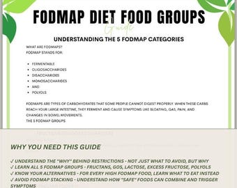 FODMAP Diet Food Groups Guide, 5 FODMAP Categories Explained, IBS Education, Digestive Health Guide