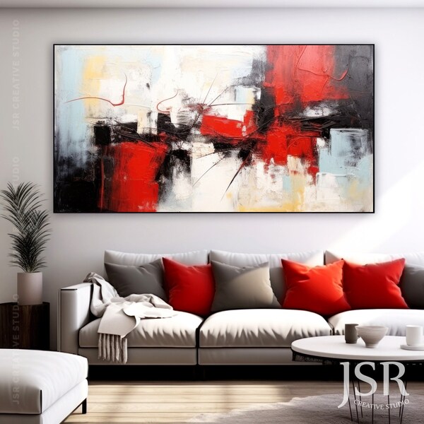 Red Grey Wall Art Etsy