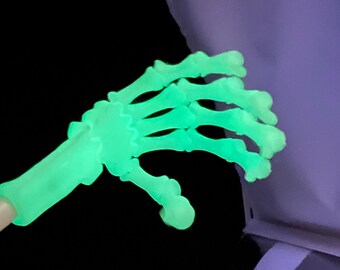 Flexible Skeleton Hand Pencil Topper | Creeper | Trick or Treat | Glow in the Dark