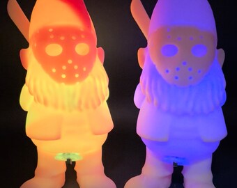 LED Friday the 13th Garden Gnome / Jason Voorhees / Slasher / Trick or Treat