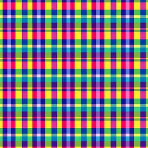 Bright Colorful Plaid Cotton Fabric, Extra Wide Cotton Sateen, Pink Rainbow Tartan Cotton Fabric