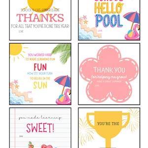 Die Schule ist aus, der Sommer ist da Danke Geschenkanhänger Lehrer Wertschätzung Ende des Schuljahres Lehrer Dankeschön druckbare Sofort Download