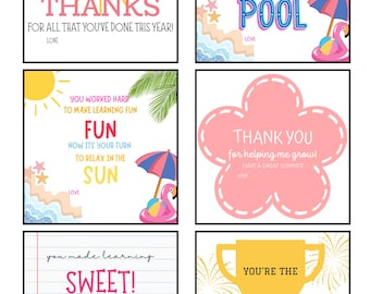 School is Out Summer Is Here Thank You Gift Tag Teacher Appreciation End of School Year Teacher Thank You Tag Printable Instant Download