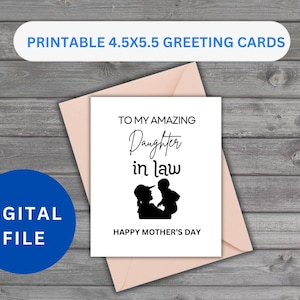 Modelo de cartão de feliz dia das mães para impressão, Feliz dia das mães, Floral, Download instantâneo, cartões de felicitações para impressão, cartão para nora