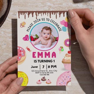 Editable Candyland Birthday Invitation: Sweets & Treats Party (Digital Download)