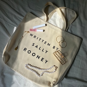 written by sally rooney tote bag, book lover gift, bookish tote, sally rooney merch, normal people tote