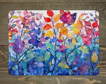 Watercolor Floral Tempered Glass Cutting Board: Kitchen Decor Gift