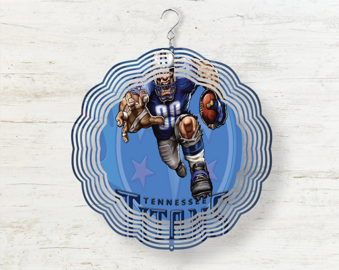Titans Football Wind Spinner NFL Team Inspired Outdoor Etsy