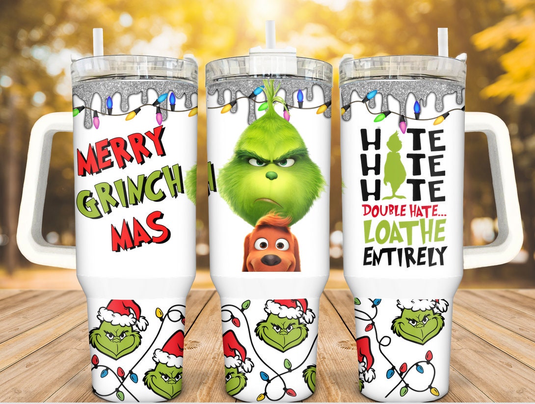 Loathe Entirely Grinch 40 Oz Tumbler, Stainless Steel Drinkware, Gift for  Grinch Lovers, Personalize It 