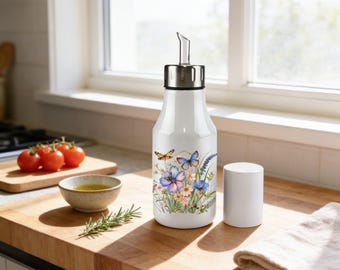 Butterfly Stainless Steel Olive Oil Cruet: Personalized Kitchen Decor