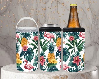 Pineapple Flamingo 4-in-1 Can Cooler: Personalized Gift