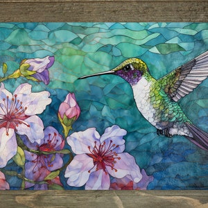 Beautiful Hummingbird Glass Cutting Board, 3 Size Choices, Gift for Mom,  Hummingbird Gift