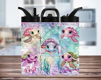 Personalized Sea Turtle Water Bottle: Stainless Steel  Tumbler