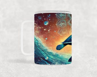 Sea Turtle Ceramic Or Stainless Steel Mug: Personalized Ocean Lover Gift
