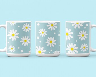 Chamomile  Ceramic Mug. Daisy Mug, Birthday Gift, Mother's Day Mug