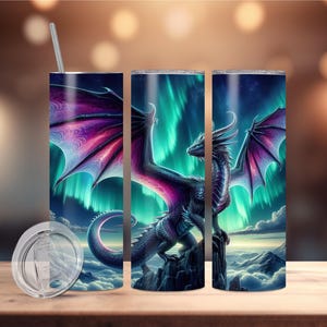 Mythical Dragon Stainless Steel Tumbler, 2 Size Choices, Dragon Travel Mug, Personalized Gift