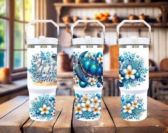Just A Girl Who Loves Turtles Tumbler: 30 oz Insulated Travel Cup