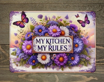 Floral Glass Cutting Board - Tempered, Stain Resistant, Kitchen Decor