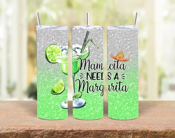 Mamacita Needs A Margarita Tumbler |  Insulated Cup for Cold Drinks | Personalized Gift for Mom or Friend | Perfect for Summer