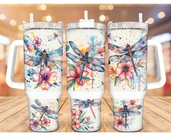 Dragonfly Tumbler: 30/40 Oz Stainless Steel Insulated Cup
