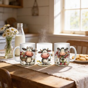 Whimsical Cow Mug: Personalized Ceramic or Stainless Steel