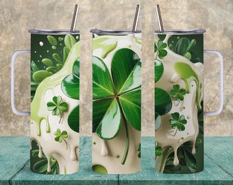 Shamrock Stainless Steel Tumbler, 2 Size Choices, Personalized