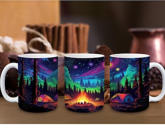 Northern Lights Camping Mug:  Stainless Steel Or Ceramic