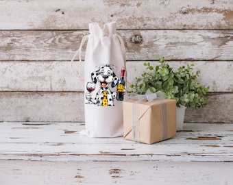 Wine Gift Bag: Funny Dog Reusable Drawstring (Standard Size)