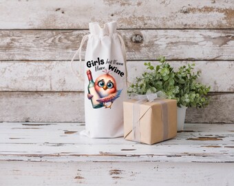 Wine Gift Bag: Funny and Reusable (Drawstring, Fits Standard Bottles)