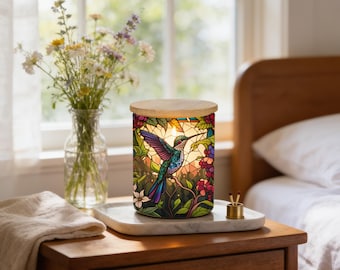 Hummingbird Candle Holder: Frosted Glass Or Ceramic