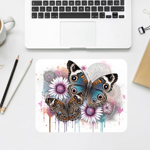 Butterfly Mouse Pad: Alcohol Ink Design, Personalized Desk Decor