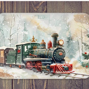 Watercolor Train Glass Cutting Board, Kitchen Gift, Custom Design, Unique Housewarming Present