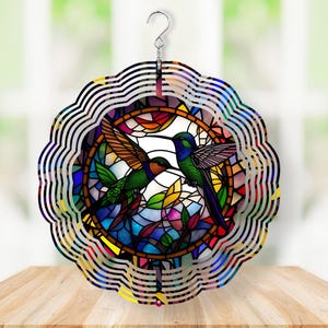 Stained Glass Look Hummingbird Wind Spinner: 4 Design Choices