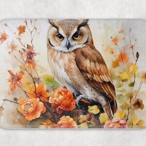 Owl Floral Tempered Glass Cutting Board: Kitchen Decor Gift
